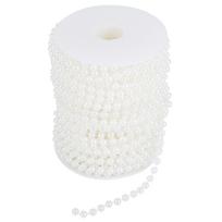 25m/ritinys Šlifavimo Perlo Vielos Karoliukų Girlianda Stygos DIY Vestuvių Dekoracija 6mm(baltas) balta