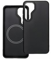 Juodas dėklas Samsung Galaxy S25 telefonui "Carbon Elite Mag Cover"