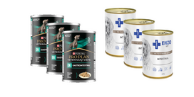 PURINA Veterinary PVD EN Gastrointestinal (šunims) 3x400g + ENZO VET Žarnyno dieta šunims su ėriena 3x400g