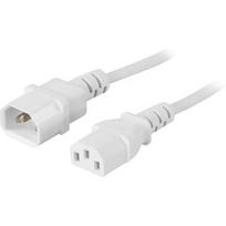 Fuj:tech Deltaco C14 to C13 device and extension cable, 1 m, white (DEL-112V)