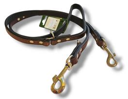 Hunter Kroko 20/195 leather, brown/black - adjustable training leash for dogs | 1453 | 4016739418388