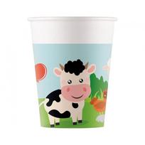 Puodeliai popieriniai naminiai gyvūnai ferma (8vnt/200ml)