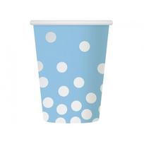 Puodeliai popieriniai, žydri melsvi sidabriniais taškeliais (6 vnt./270 ml)