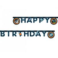 Girlianda popierinė “Raketa kosmose" su užrašu "Happy birthday" 2 m