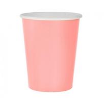 Puodeliai popieriniai vienspalviai, rausvi (14 vnt./270 ml)