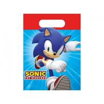 Dovanų maišeliai svečiams su ežiukas Sonikas "Sonic" (20x16cm/4vnt)