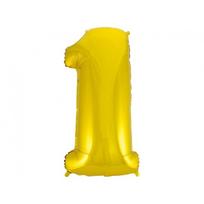 Folinis balionas "Skaičius 1", aukso spalvos, 85cm