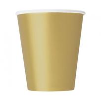 Puodeliai popieriniai vienspalviai, aukso (8 vnt./270 ml)