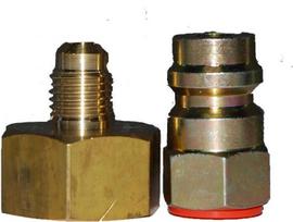 Adapteris freono talpai  R134A cilindro W21.8 x 1/14 x 13mm plius 1/4 colio adapteris SAE (7/16 col.) 007950024810