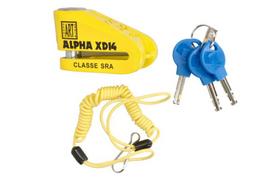 Stabdžių disko užraktas Alpha XD14 OXFORD spalva geltona 87mm x 56mm pin 14mm