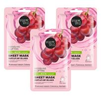Veido lakštinė kaukė ORGANIC SHOP  Vynuogių & augalų kolagenas, 3 x 1 vnt