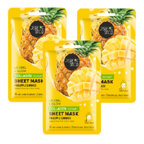 Lakštinė veido kaukė ORGANIC SHOP Ananasas ir Mango, 3 x 1 vnt