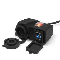 Elektros įranga Gniazdo zapalniczki DC 12-24V; DC 5V/3.1A (Motociklų; papildomas USB įėjimas; su jungikliu)