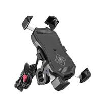 Telefono laikiklis su belaidÅ¾iu Ä¯krovikliu R13W USB QC 4 RIDE (na kierownicÄ 22-32mm, spalva juoda)