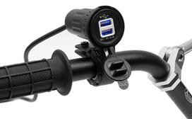 Elektros įranga Gniazdo USB DC 12-24V; DC 5V/3.1A (Motociklų; Papildomas tvirtinimo prie vairo adapteris)