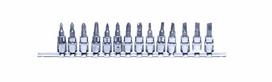 Galvučių komplektas 1/4" (vientisas), 14 vnt., profilis: PHILIPS PH / plokščias/a / Pozidriv PZ, profilis Pozidriv: PZ0; PZ1; PZ2; PZ3, profilis Philips: PH0; PH1; PH2; PH3, galvutės matmuo: 3; 4; 5;