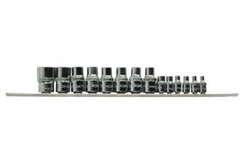 Galvučių komplektas 1/2; 1/4" (mišrus), 14 vnt., profilis: E-TORX, matmuo TORX / E-TORX: E10, E11, E12, E14, E16, E18, E20, E24, E4, E5, E6, E7, E8,