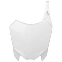 Startinis numeris (plastron), spalva Balta Tinka: HONDA CRF 110 2013-2018