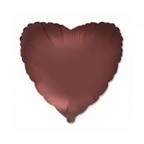 Folinis širdies formos balionas "Širdelė", matinė burgundiška (46 cm)