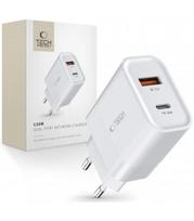Baltas pakrovėjas PD30W/QC3.0 "Tech-Protect C30W 2-Port"