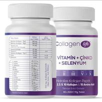 Collagen Life - Hidrolizuotas kolagenas su vitaminu C, cinku ir selenu, 90 tablečių