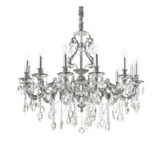 Ideal Lux-Krištolinis sietynas ant grandinės GIOCONDA 12xE14/40W/230V diametras 90 cm sidabras
