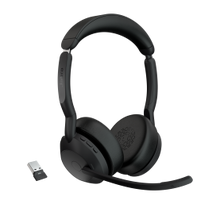Jabra Evolve2 55 UC Stereo Link380a Belaidės ausinės, Bluetooth, USB-A, Juoda