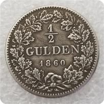 1860 m. Vokiškos proginės kolekcinės suvenyrinės sidabrinės monetos įvairiaspalvis