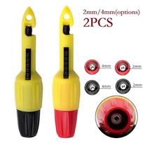 2X Izoliacijos Pradurimo Pradūrimo Zondas Bandymo Kablys Spaustukas su Lizdu Automobilio Remontas 2mm yellow