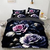 Prabangus pledo užvalkalas Gėlėtas Egzotiškas Europos 3D lovos komplektas Dizainas Retro antklodės patalynės komplektai miegamajam Juodas DEEUUS Dydis 70x133cm 2pcs