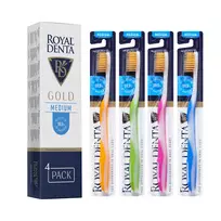 ROYAL DENTA dantų šepetėlių rinkinys GOLD MEDIUM CLASSIC, 4 vnt.