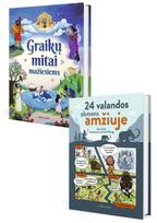 KNYGŲ RINKINYS. Pasaulio pažinimo knygos 4-7 metų vaikams. Graikų mitai mažiesiems + 24 valandos akmens amžiuje - Rosie Dickins, Lan Cook