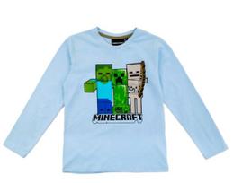 Vaikiški marškinėliai ilgomis rankovėmis Minecraft, mėlyni