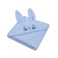 Rankšluostis kūdikiui 3D su gobtuvu RABBIT Blue