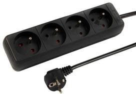 Blow PR-470P tinklo ilgintuvas 4 lizdai su įžeminimu 3m juodas 3x1.5mm
