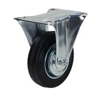 Fiksuotas ratas fi 100 mm guma su tvirtinimo plokšte, keliamoji galia 70 kg 4002 - 100x30