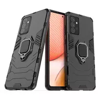 Ring Armor Kickstand Tough Rugged Samsung Galaxy A72 4G juodos spalvos