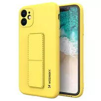 Wozinsky silikoninis su stoveliu Apple iPhone 12 Pro Max dėklas telefonui geltonos spalvos