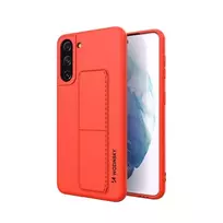 Wozinsky silikoninis su stoveliu Samsung Galaxy S21 Plus 5G dėklas telefonui raudonos spalvos