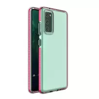 Spring clear TPU gel protective with colorful frame Samsung Galaxy A72 4G rožinės spalvos
