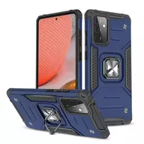 Wozinsky Ring Armor su stoveliu Tough Rugged Samsung Galaxy A72 4G dėklas telefonui mėlynos spalvos
