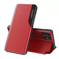Eco Leather View elegant bookcase su stoveliu Samsung Galaxy A22 4G dėklas telefonui raudonos spalvos