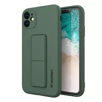 Wozinsky silikoninis su stoveliu Samsung Galaxy A22 4G dėklas telefonui žalios spalvos