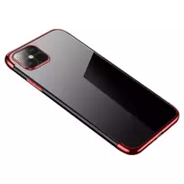 Clear Color Gel TPU Electroplating frame Samsung Galaxy A22 4G dėklas telefonui raudonos spalvos