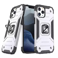 Wozinsky Ring Armor su stoveliu Tough Rugged Apple iPhone 13 Pro Max dėklas telefonui sidabrinės spalvos