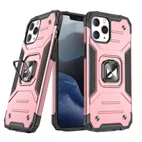 Wozinsky Ring Armor su stoveliu Tough Rugged Apple iPhone 13 Pro Max dėklas telefonui rožinės spalvos