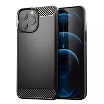 Carbon Flexible TPU Apple iPhone 13 Pro Max dėklas telefonui juodos spalvos