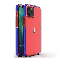 Spring clear TPU gel protective with colorful frame iPhone 13 mini dark mėlynos spalvos