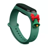 Kalėdinė apyrankė Xiaomi Mi Band 4 / Mi Band 3 Christmas silikoninė Apyrankė Bracelet žalios spalvos (Bell)