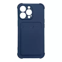 Card Armor Pouch Apple iPhone 13 Mini Card Wallet silikoninis Air Bag Armor dėklas telefonui mėlynos spalvos